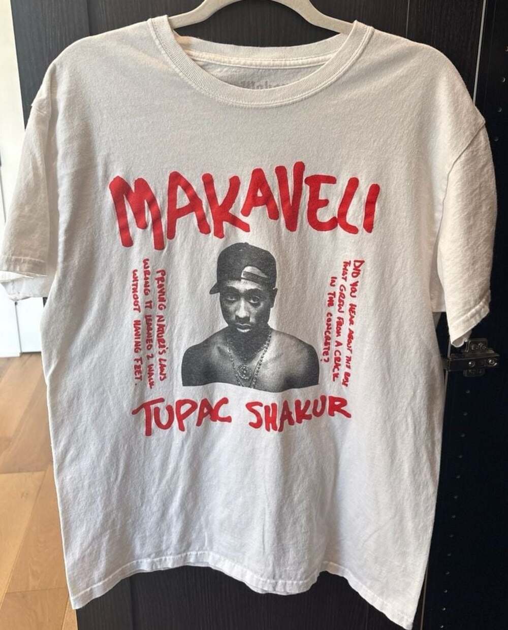 Makaveli Branded Tupac Shakur Graphic T-Shirt White Size Large
